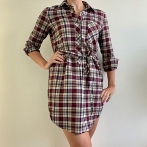 Plaid shirt dress.